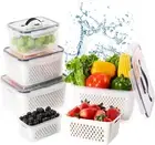 Fruit Storage Containers for Fridge with Removable Colanders,Storage Containers`