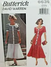 Butterick Sewing Pattern 6636 Misses Top Skirt Size 12 14 16 David Warren