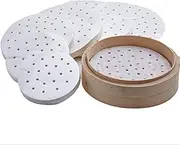 250pcs Air Fryer Liners, SourceTon Bamboo Steamer Liners, Perforated Parchment Paper for Air Fryer, Steaming Basket, Springform Cake Tin (7Zoll17.8cm)