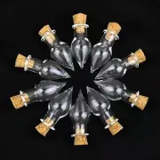 10Pcs Tiny Glass Bottles Cork DIY Necklace Crafts Tears Drop Pendant Jar