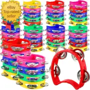 50 Pieces Tambourine Bulk for Kids 4 Bells Percussion Hand Colored Noise Makers