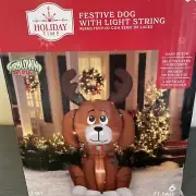 Gemmy 6' Inflatable LED Christmas beagle Dog reindeer antlers Indoor outdoor new