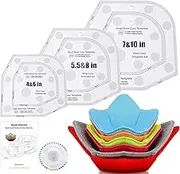 Wenmpopo Bowl Cozy Template 3 Sizes,Bowl Cozy Template Cutting Ruler Set,Acrylic Transparent Quilting Bowl Templates for Hot and Cold Food Bowl Rack,without Sewing Machine Can Still Do It
