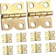 HIAKDOFT 1 Miniature Door Accessories Hanging Small Flat Hinges Seal Fairy Corner Cabinet Hinge Organization Mini Bike Hinge Brass Golden