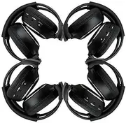 4 Pack of Two Channel Folding Universal Rear Entertainment System Infrared Headphones Wireless IR DVD Player Head Phones for in Car TV Video Audio Listening