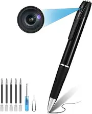 32GB Hidden Camera【2023 Upgraded Version】, Spy Camera, Pen Camera with FHD1080P, Nanny Cam with 180 Minutes Battery Life, Body Camera for Home Security or Classroom Learning (32GB) black