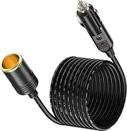 12V/24V Car Charger Extension-Heavy Duty 6.0 Metre Cable with Inline Cigarette Lighter Socket. Suitable for Tyre Inflators Vacuum Cleaners and Other Portable Equipment Requiring Hefty Power.