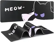 YUNZII Keynovo Gaming Mouse Pad, Large Mouse Pad, Non-Slip 4mm Laptop Gaming Desk Pad,Desk Pad for Gaming, Office and Home (31.49'' x 11.8'',Cool cat)