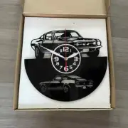 NEW Mustang Car Vinyl Record Wall Clock - Silent Clock with AA Battery Powered