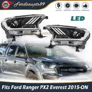 Pair LED Head Lights Projector Fits Ford Ranger PX2 PX3 Everest UTE UA II 15-22 (for: Ford)