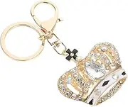 HOUDERCO Sparkling Crystal Crown Keychain Bling Keychain Purse Charm for Handbags Unique for Women Functional Decorative Key Ring for Keys and Backpacks