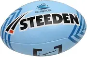 Steeden NRL Cronulla-Sutherland Sharks Supporter Sponge Ball, Mini 6 inch, Sky Blue White