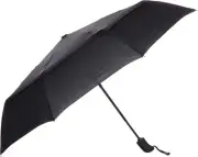 Amazon Basics Round Travel Umbrella for Rain, Wind-proof Compact Black