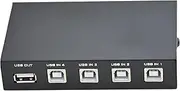 tunghey 4 Port USB 2.0 Sharing Manual Switch Box Hub 2 PCS Share 1 USB Device for Printer Scanner Camera Keyboard (4Port)