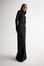 Aurora Knit Maxi Skirt Black Lurex Size 4 | Elka Collective