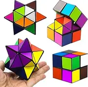 Star Cube Magic Cube 2 in 1 Set, Classic Yoshimoto Cube Infinity Magic 3D Puzzle Cubes, 6 Shapes Brain Development Puzzle Games for Children and Adults