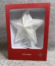White Tinsel Star Tree Topper 10 Inch By December Home