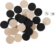KOMBIUDA 30pcs Wooden Checkers Chess Pieces Smooth Burr for Board Game Set Entertainment