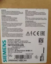 3RW4447- 6BC44 NEW SIEMENS 3RW4447-6BC44 SIRIUS Soft Starter 250 kW 3RW44476BC44