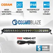 Cosmoblaze 20" LED Light Bar Driving 1 Row Flood Spot Combo Beam 4x4 Truck