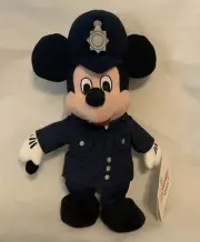 Mickey Mouse British Policeman Disney Store 10” Plush Bean Bag Beanie NEW w/ Tag