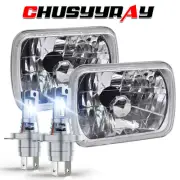 Pair 7x6 5x7 Headlights LED H4 Lamps For Ford E-150 E-250 E-350 Cargo Van (for: Jeep)