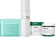 Anua Heartleaf 77% Soothing Toner, Dr.Jart Cicapair Sleepair Ampoule-in Mask and Mediheal Madecassoside Blemish Pad