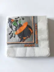 Vintage Amscan 16 Luncheon Paper Napkins Witches Brew Cauldron Halloween NEW NIP