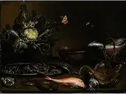 ARTICULOZY Giclee Print Rolled - Still life with fish and cauliflower (private collection) - 30x40 Inch Canvas Wall Decor Art Print