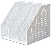 Desktop File Organizer Foldable Sturdy Plastic Mesh Magazine File Rack Storage Bag Cabinet Divider Shelf Display File Rack Organizer