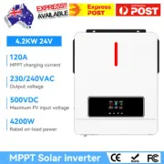 AU Stock 4200W 24V AC 220V Hybird Solar Inverter Charger 120A MPPT Controller