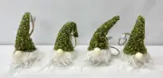 NEW Pottery Barn Winter Woodland Gnome LIGHT-UP Lit Christmas Ornaments~Set of 4