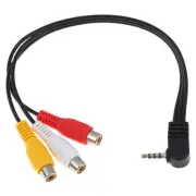 Right Angle 3.5mm Male to 3RCA Female Adapter Cable Audio Video AV For HDTV AU