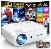 Projector with WiFi and Bluetooth, 5G WiFi Native 1080P 14000L 4K Supported