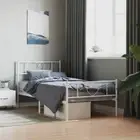 Tranquility White Metal Bed Frame with Headboard King Single