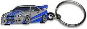 SR1 Performance Paul Walker's Skyline R34 GTR V-Spec Keychain - Fast and Furious GT-R JDM Style Key Chain, Blue