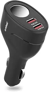 Mbeat Gorilla Power Dual Port QC3.0 Car Charger with Cigarette Lighter Extender