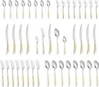CTCCORC 20-Piece Silverware Set, Luxury Gold Silverware Kitchen Flatware Sets...
