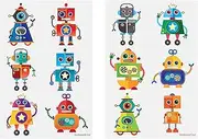 (Children Tattoos) - 24 x Robot Temporary Tattoos Children's Birthday Loot Party Bag Filler