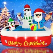 Christmas Hawaiian Santa Pool Party Polar Bear Airblown Inflatable Decor BlowUp