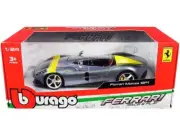 Ferrari Monza SP1 Silver Metallic with Yellow Stripes 1/24 Diecast Model Car by