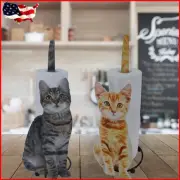 Cat Paper Holder Iron Paper Towel Stand Novelty Kitchen Roll Dispenser Stand
