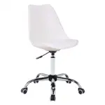整新品060401北歐經典造型軟墊電腦椅-白色(多處小傷)