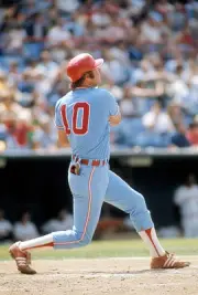 Third Baseman Ron Santo Chicago White Sox swings and watches the - 1974 Photo