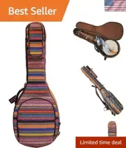 Stylish 0.65" Thick Padded Country Style 5-String Banjo Gig Bag for Full Size