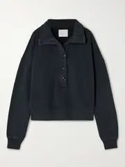 [Citizens of Humanity] Citizens of Humanity - Mirelle Cropped Cotton-jersey Sweatshirt - Charcoal - small small Gray