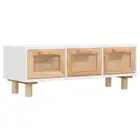 Retro Wooden Coffee Table White 80cm Sofa Lounge Side Storage Drawers Rattan