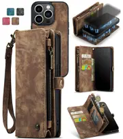 CaseMe 2in1 iPhone 15 Pro Max Detachable Case Wallet Cover Apple [Brown]