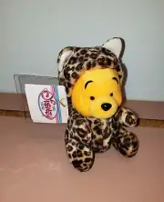 NWT The Disney Store Hong Kong Leopard Pooh Bean Bag Plush Beanie Toy 8"