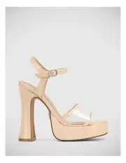 Wittner Leather Platform Heel Nude Size 40